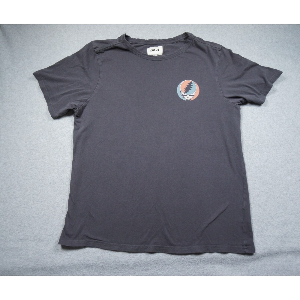 Pact Shirt Mens Large Gray Grateful Dead Band Tee Graphic Organic Cotton